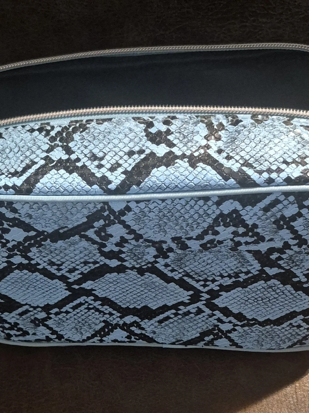 Nine West Clear & Blue Snake Print Cosmetic Bag Set